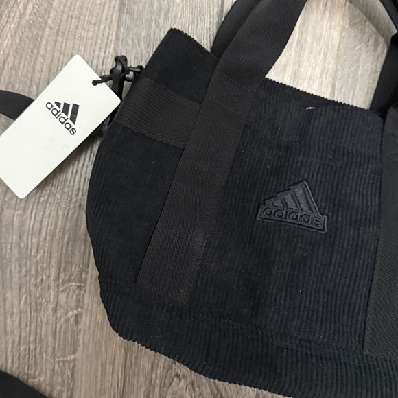ADIDAS Black Corduroy mini tote ba Crossbody Bag SOLD OUT ONLINE Brand New - Picture 3 of 4
